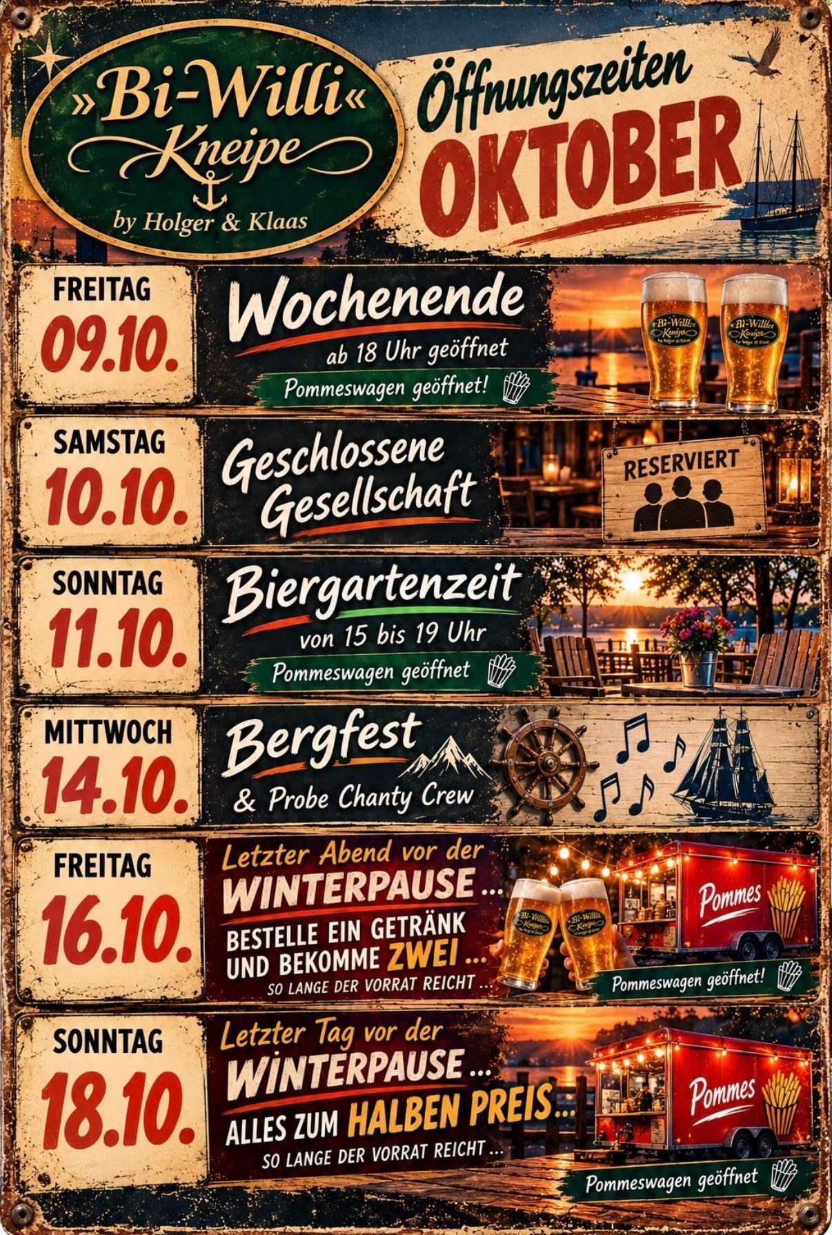Oktoberprogramm von Bi Willi